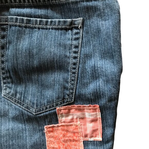 Upcycled Chico’s Patchwork Cutoff Shorts, Bleached Distressed Ripped, Size 1 - Picture 6 of 10